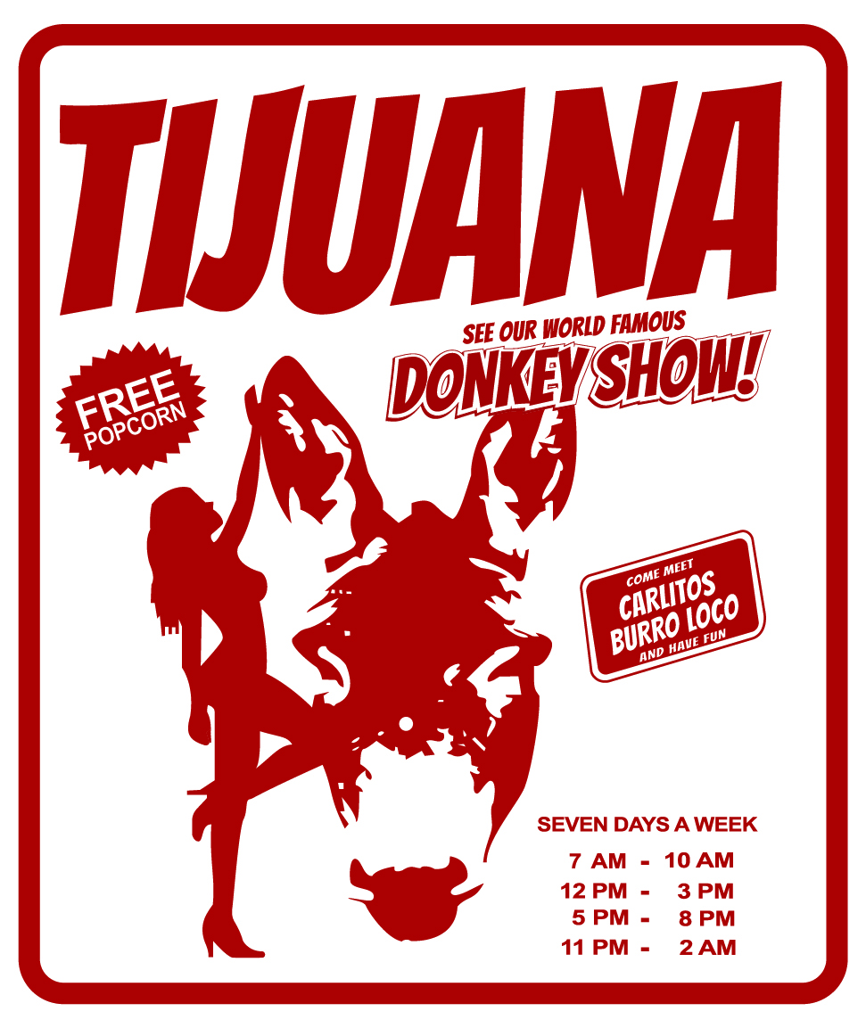 tijuana donkey show sticker