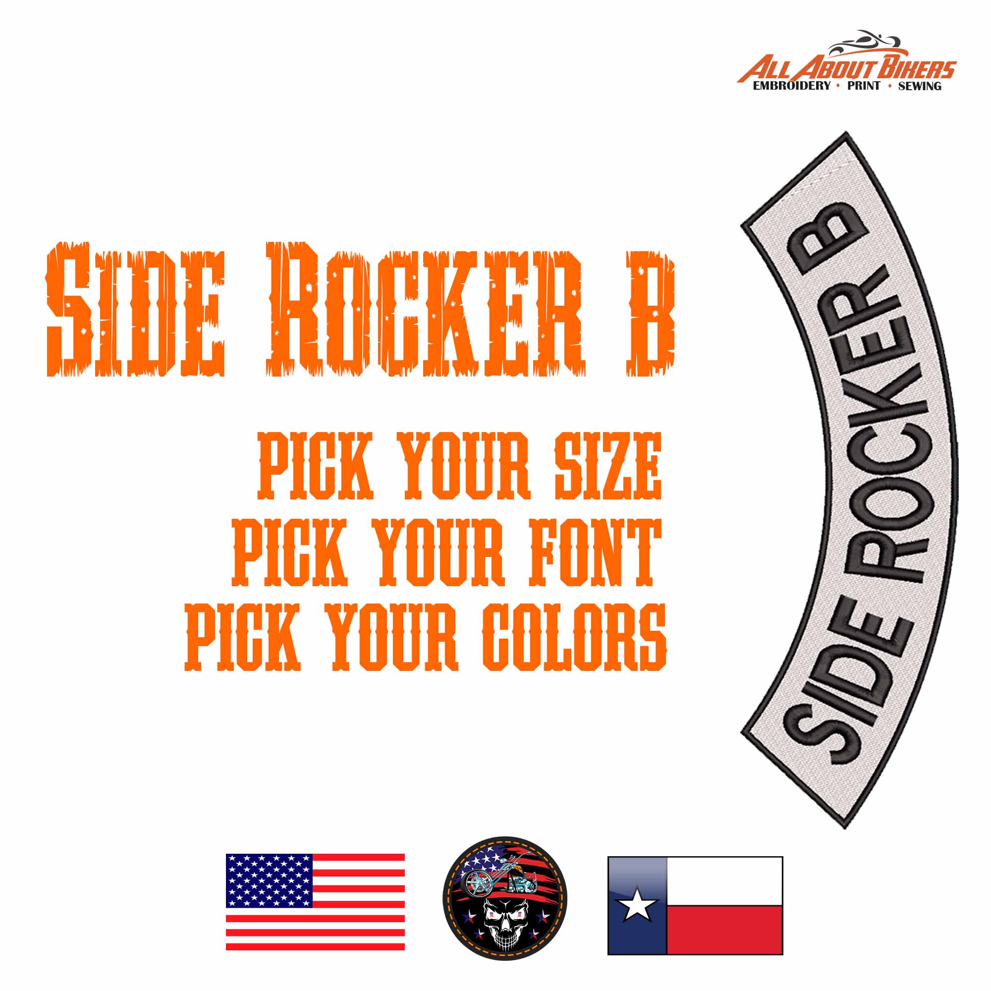 Side - Rib Rocker Embroidered Patch Style B