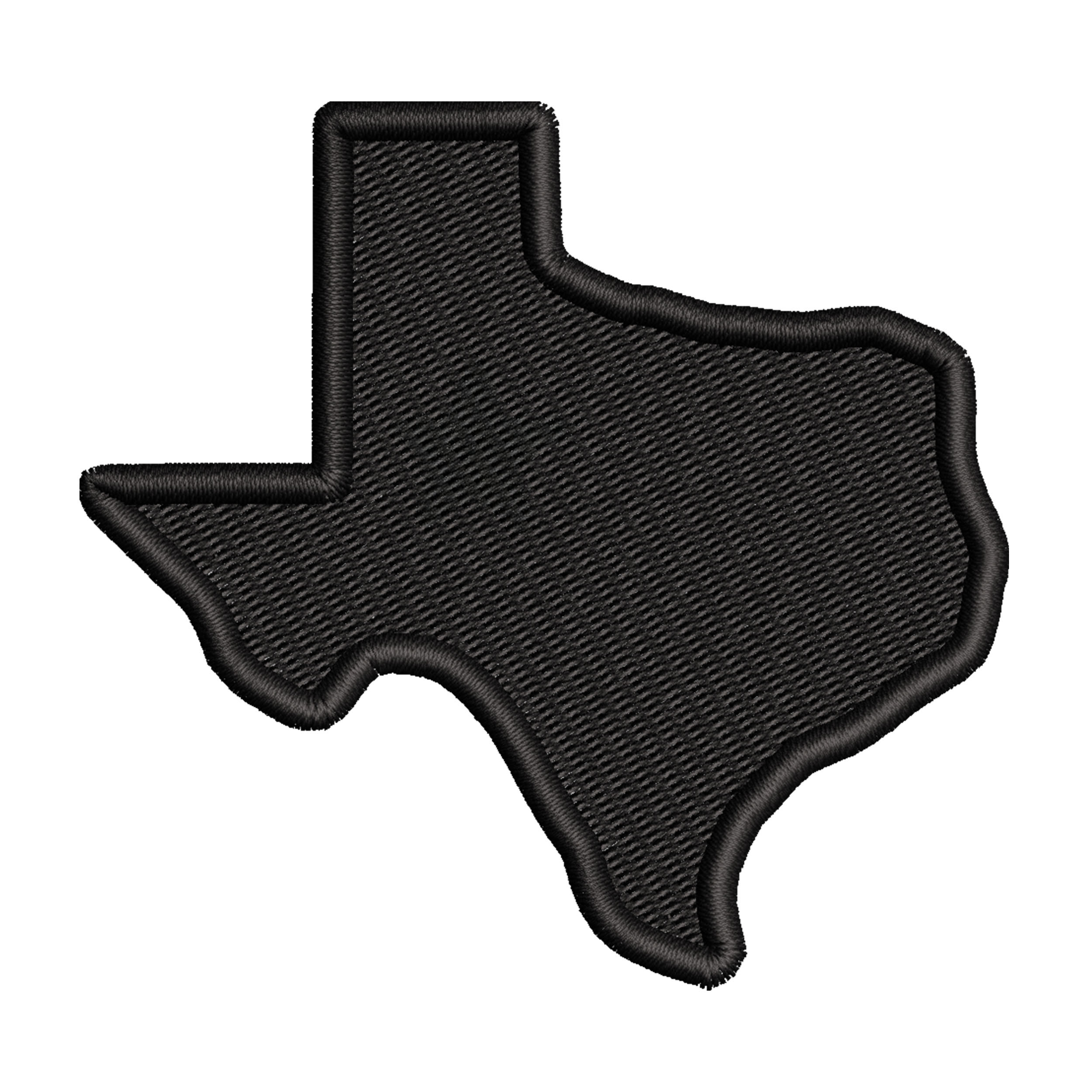 Black Texas Shape Outline Patch