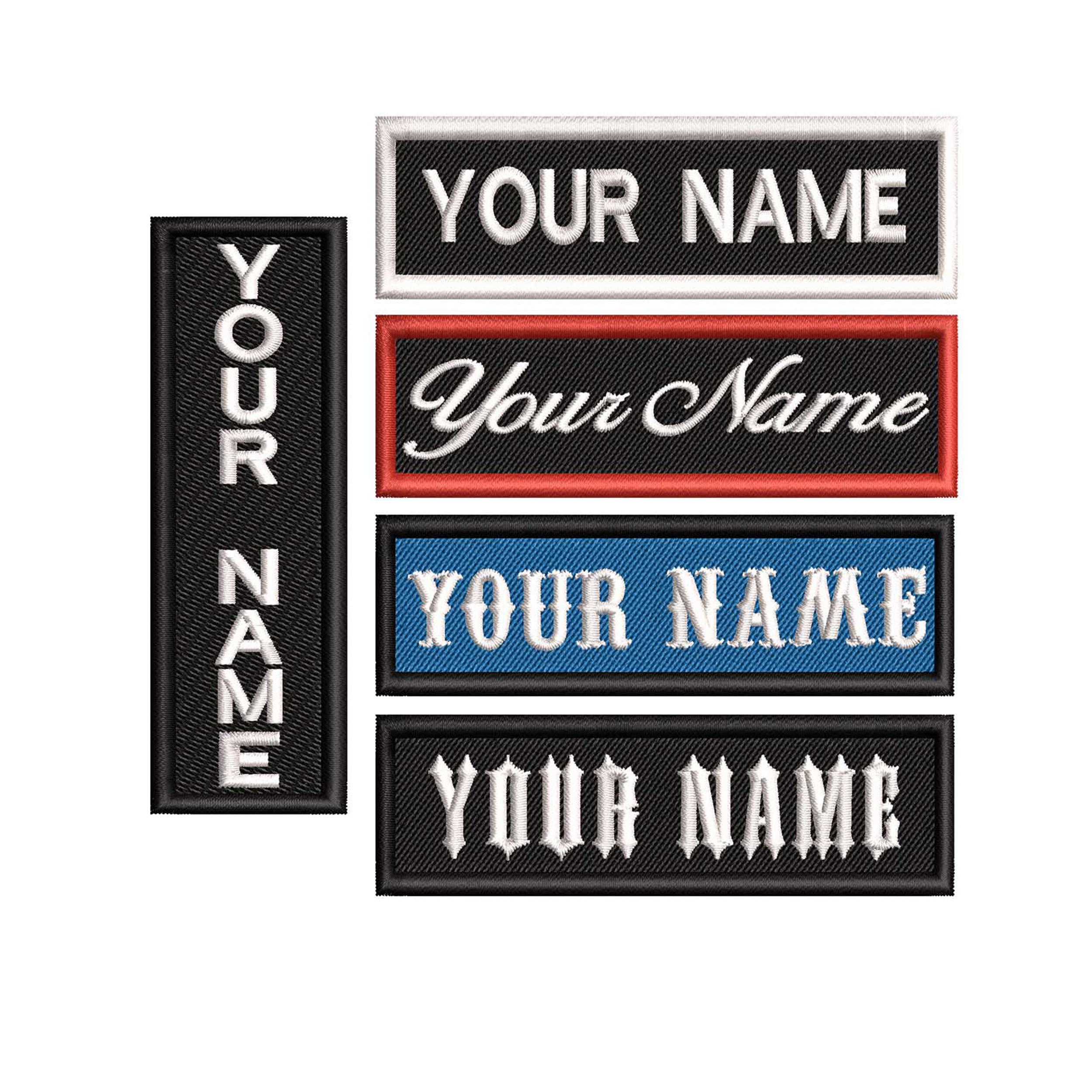 embroidered name badge