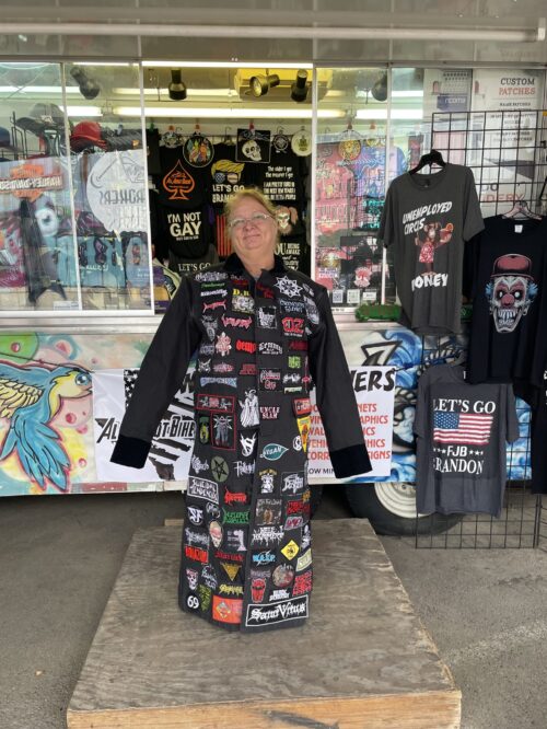 patches long coat
