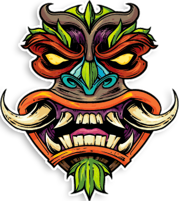 tiki hog sticker