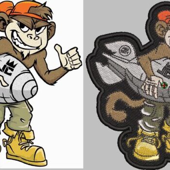 Custom Patch before and after
