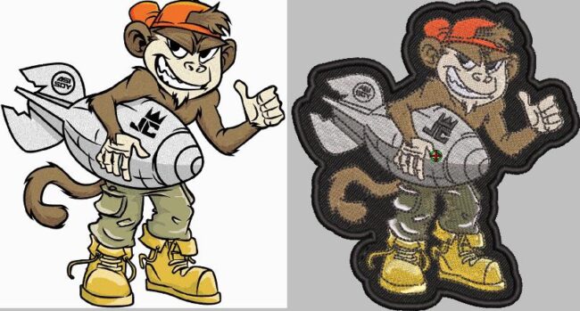 Custom Patch before and after